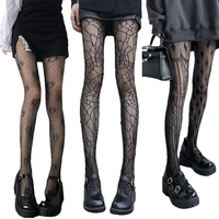 gothic print fishnet tights women sexy black white pantyhose spider web mesh long stockings summer thin leggings ladies gifts