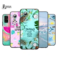 hello summer flowers silicone cover for honor 60 50 se 30 30i 20 20s 20e 9s 9a 9c 30s 7c pro lite black phone case coque
