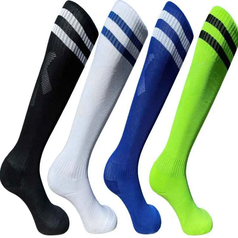 Football Socks Male High Help Sports Socks Socks Students TrainingThick Towel Bottom Adult Two Poles Striped Socks Soccer Socks