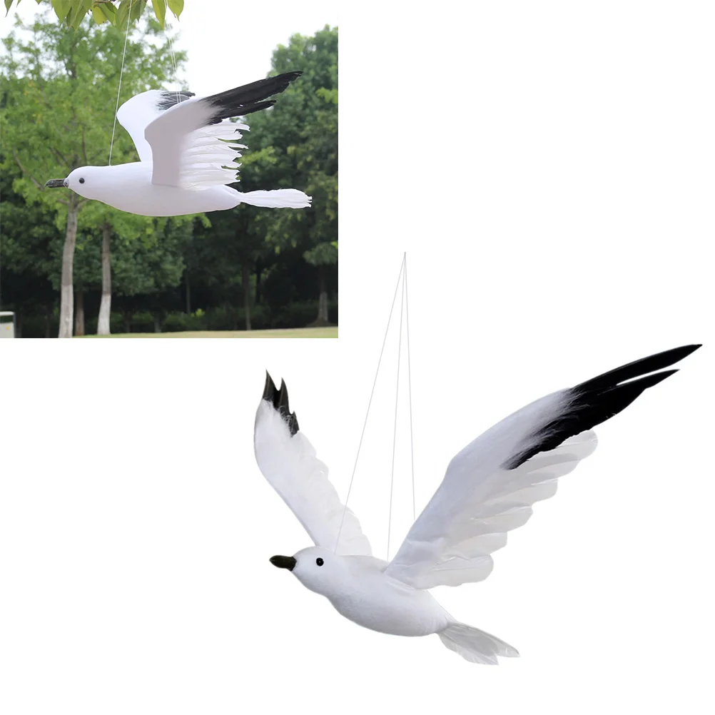 

Seagull Wall Flying Decor Bird Hanging Ornament Seagulls Artificial Figurine Sculpture Dove White Ornaments Birds Beach Mobile
