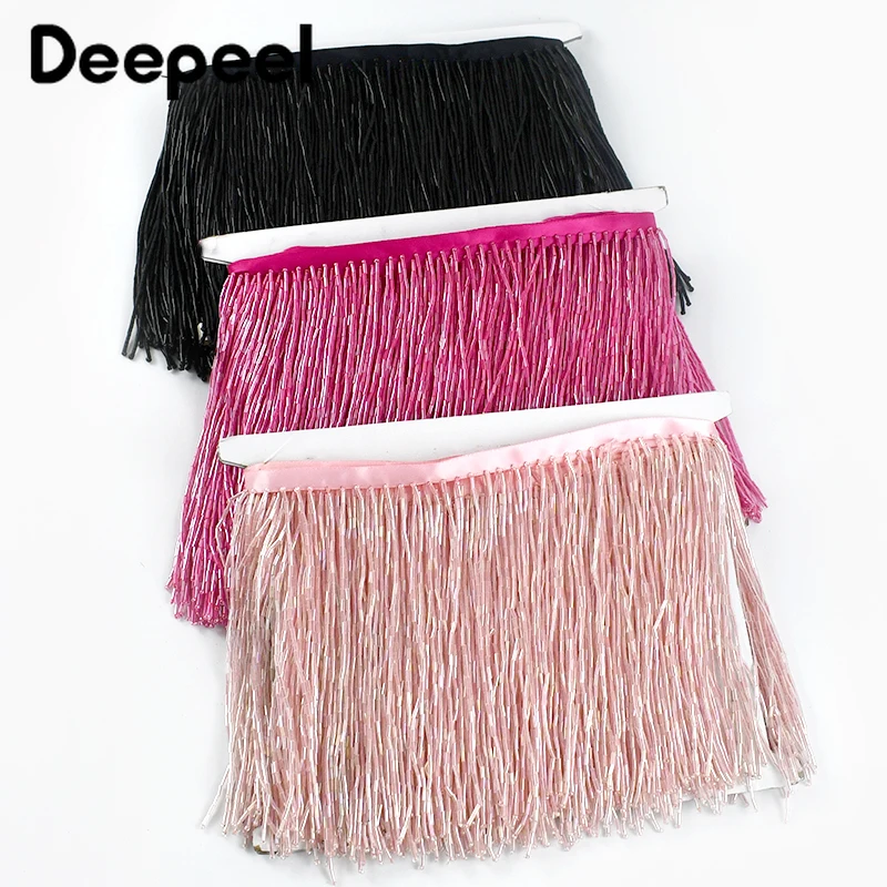 

1/2Meters 15cm Tassel Fringe Trim Bead Decoration Lace Trimming Garment Clothes Latin Dance Dress Curtain Sewing Accessories