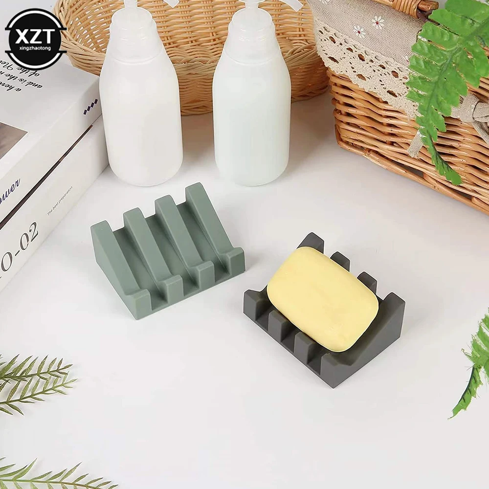 

Soap Box Tilt Drain Soap Holder Box Bathroom Shower Soap Stand Kitchen Sponge Storage Tray Creative Sucker Rack