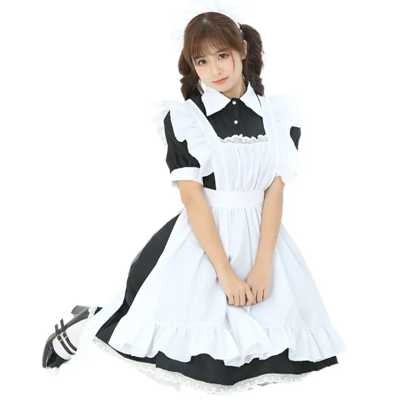 

Black And White Traditional British Butler Short Maid Costume Secondary Yuan Role Play Lolita Dress