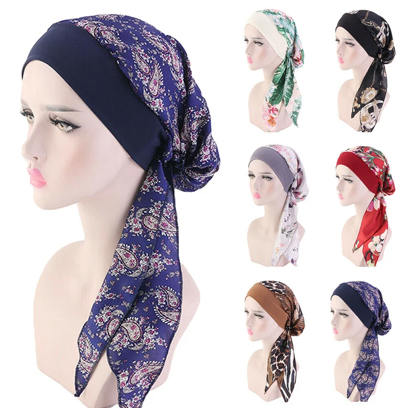 

New Simulation Silk Turban Hat Stretch Hairband Braid Hat Pirate Hat