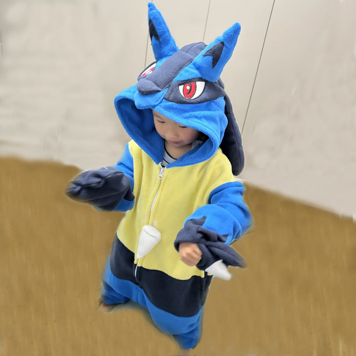 Фото Детские комбинезоны Lucario Kigurumi, детские цельные пижамы, костюм для косплея с героями мультфильмов, одежда для сна на Рождество и Хэллоуин, домашняя одежда в стиле аниме №5