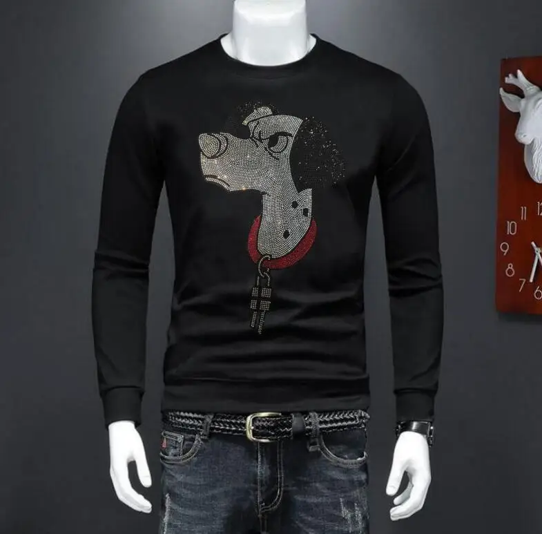 

Мужской пуловер 2023, свитшот, летний топ в стиле хип-хоп, модная уличная одежда, мужская толстовка Стразы, размер S-4XL