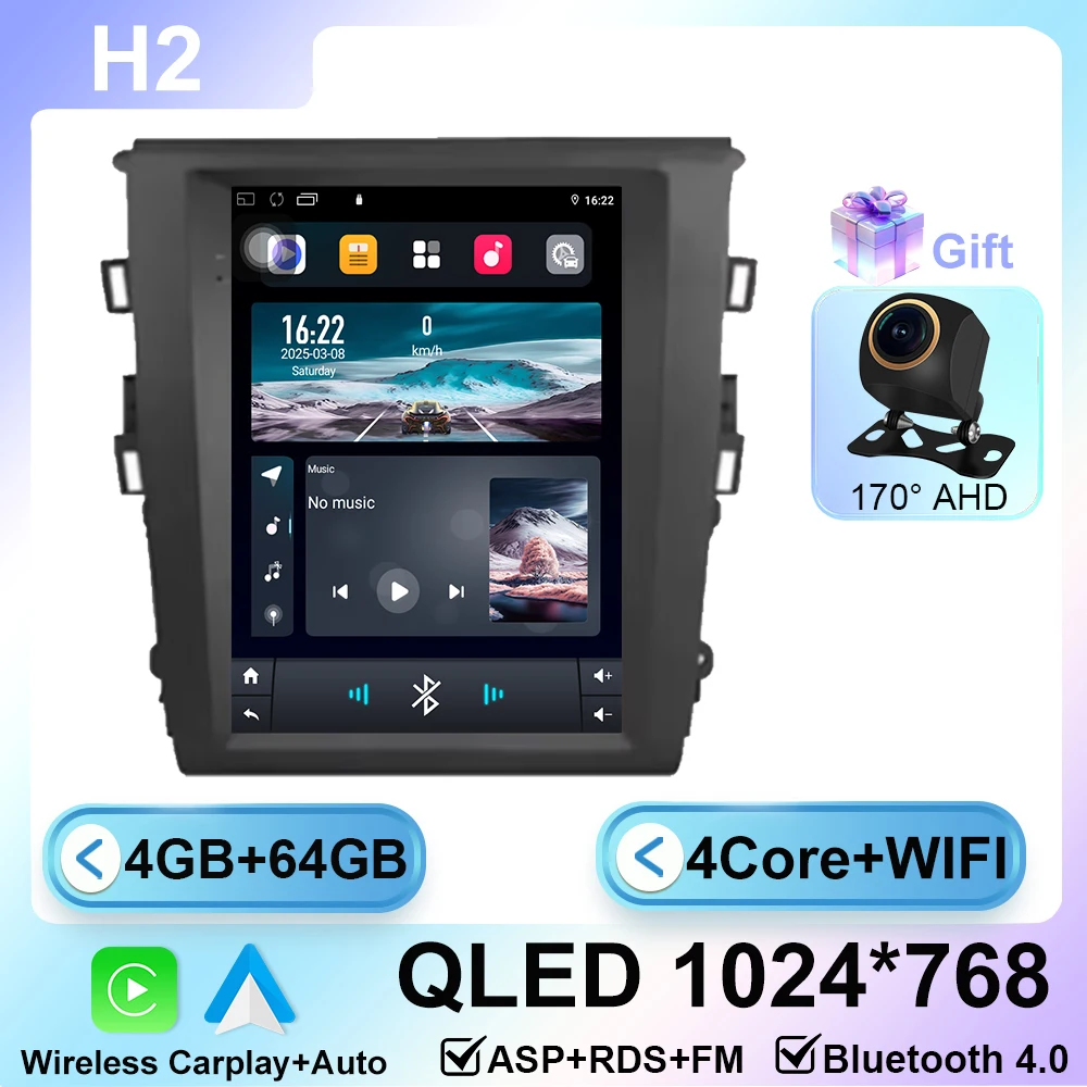 

9,7-дюймовый Android 15 для Ford Fusion Mondeo MK5 2013-2018 автомобильный радиоприемник мультимедийный видеоплеер навигация GPS 4G беспроводной Carplay