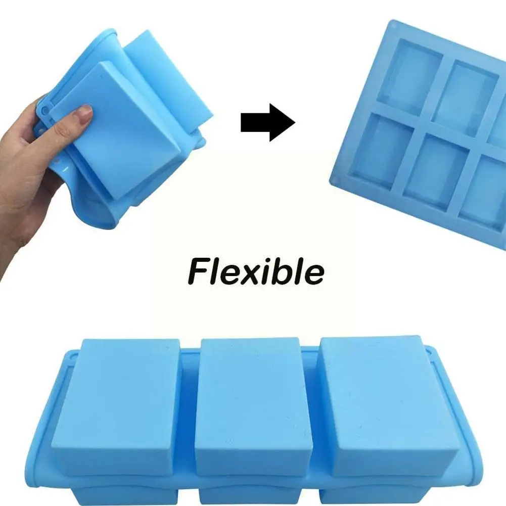 

3d Silicone Mold Pudding Candy Mold 6 Cavity Square Mold Decorating Mold Candle Mould Supplies Craft Soap Soap Silicone Han L3i9