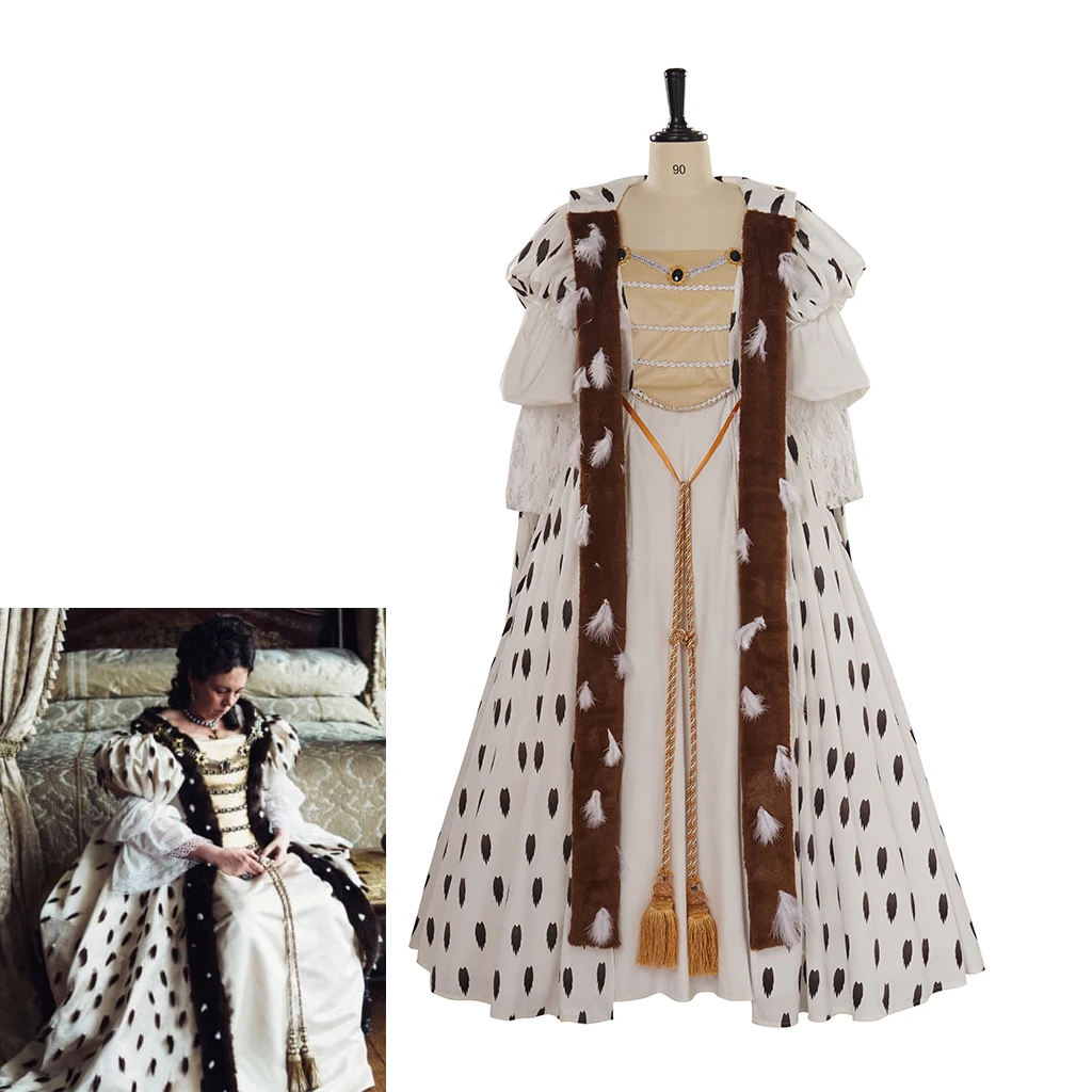 Костюм для косплея любимой королевы Анны платье с накидкой королевское бальное