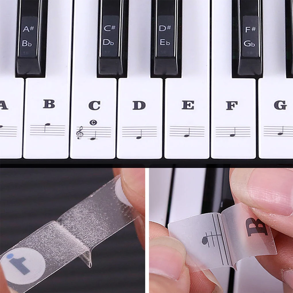 

Piano Sticker Transparent PVC Craftsmanship 37 49 54 61 88 Stave Note Electronic Educational Instrument Accessories
