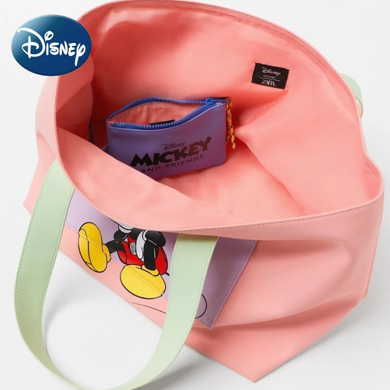 Disney Tote for Women Girl Mickey Mouse Cute Large Capacity Shoulder Bag Shopping Bag High Quality Waterproof Free Shipping