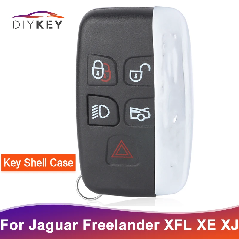 DIYKEY High Quality New 5 Buttons Keyless Smart Remote Car Key Shell Case Fob JAGUAR XJ XF XKR XE XK F-Type F-Pace Housing Cover |