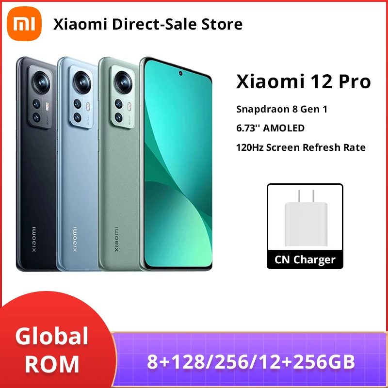 

Global ROM Xiaomi Mi 12 Pro Snapdragon 8 Gen 1 128GB/256GB 120Hz AMOLED Display 50MP Camera 120W Charging