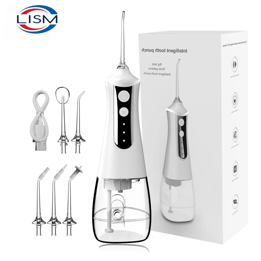 

LISM 3 Modes Oral Irrigator USB Rechargeable Water Floss Portable Dental Water Flosser Jet 300ml Irrigator Dental Teeth Cleane