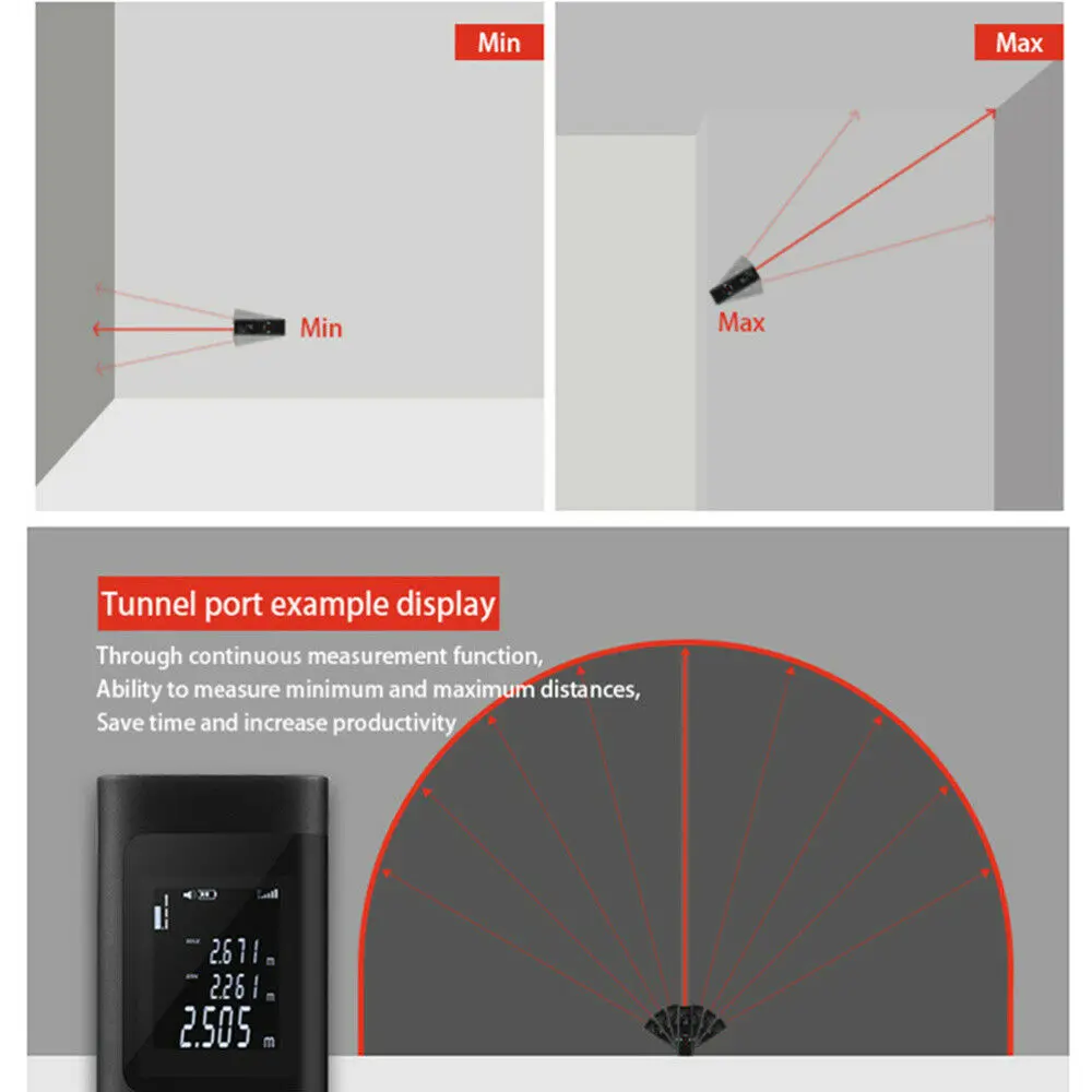 Портативный лазерный дальномер с USB-зарядкой 40 м |