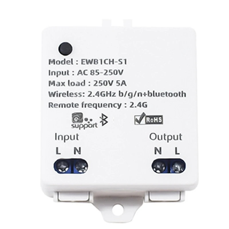 

Умный Wi-Fi выключатель EWELINK, 1-канальный, 85-250 В переменного тока, 2,4 ГГц