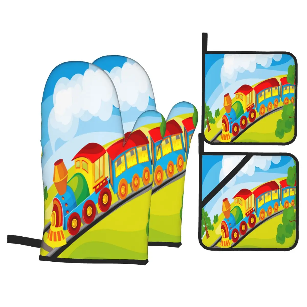 

4 шт., кухонные перчатки для выпечки, барбекю, духовки