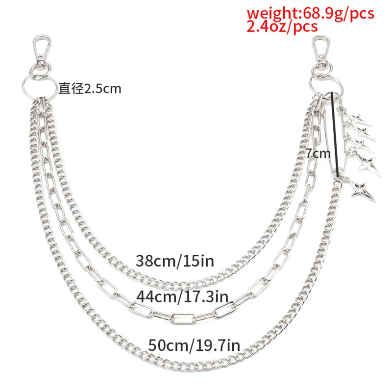 Цепочка для ключей в стиле панк женщин и мужчин с заклепками виде луны звезд