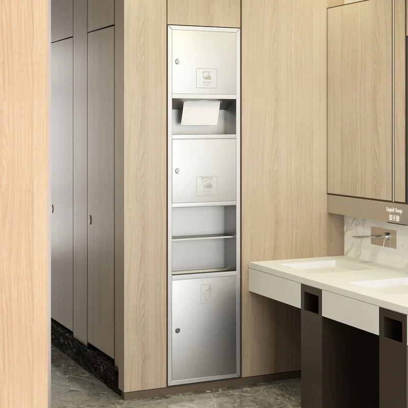 3-в-1 поднос для полотенец из нержавеющей стали скрытый держатель туалетной