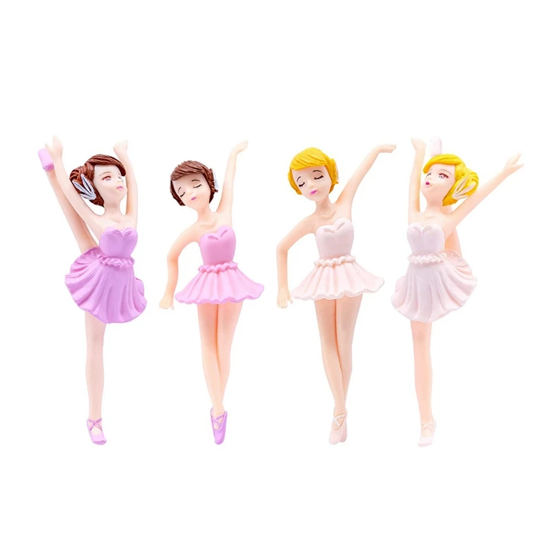 

4Pcs Miniature Ballet Girl Figure Desktop Collection Cake Decoration Ballerina Girl Cake Topper Plant Pot Decoration