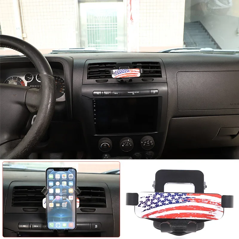 Фото Для Hummer H3 2005-2009 Автомобильный центральный контроль воздуховыпускного отверстия держатель мобильного телефона аксессуары для интерьера из алюминиевого сплава