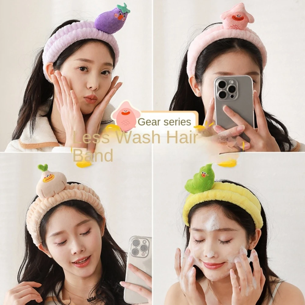 Мягкая эластичная повязка для волос мытья лица милая звезда коралловый флис 3D ПП