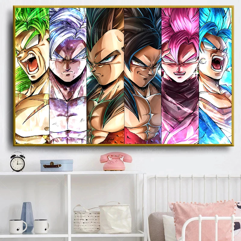 

Japanese Classic Anime Dragon Ball Canvas Painting Goku Poster Wall Art Pictures and Prints Home Children's Bedroom Decoration