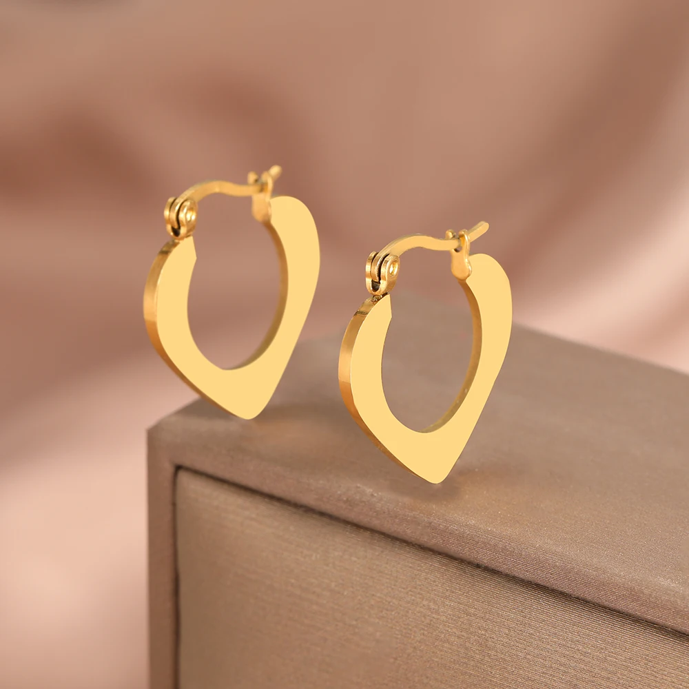 Элегантные женские серьги-кольца в форме сердца из нержавеющей стали от DOTIFI