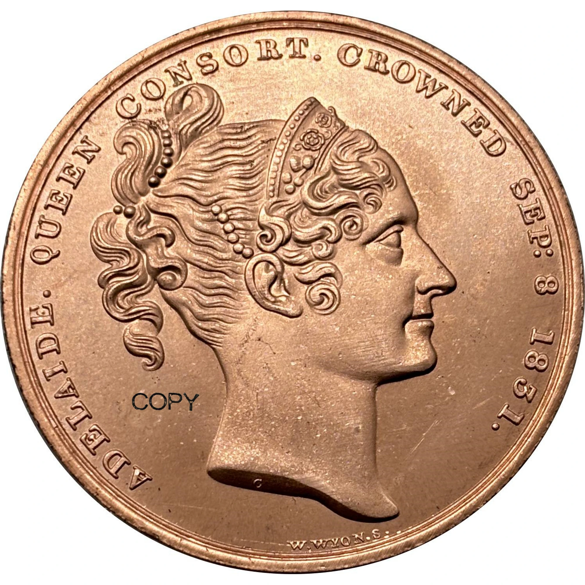 

Медаль Великобритании 1831, Медаль Уильяма IV, копия меди, памятная монета, коллекционная