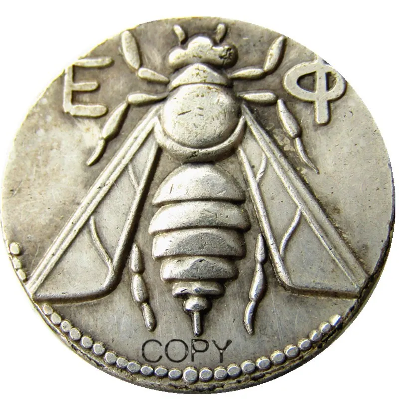 

G(45) IONIA. Ephesus. Ca. 350-340 BC Silver Plated Copy Coin