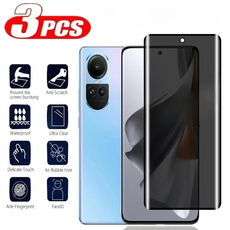 3 шт. 3D защитное стекло для экрана OPPO Reno 10 11 12 F Pro Plus 5G антишпионская пленка из