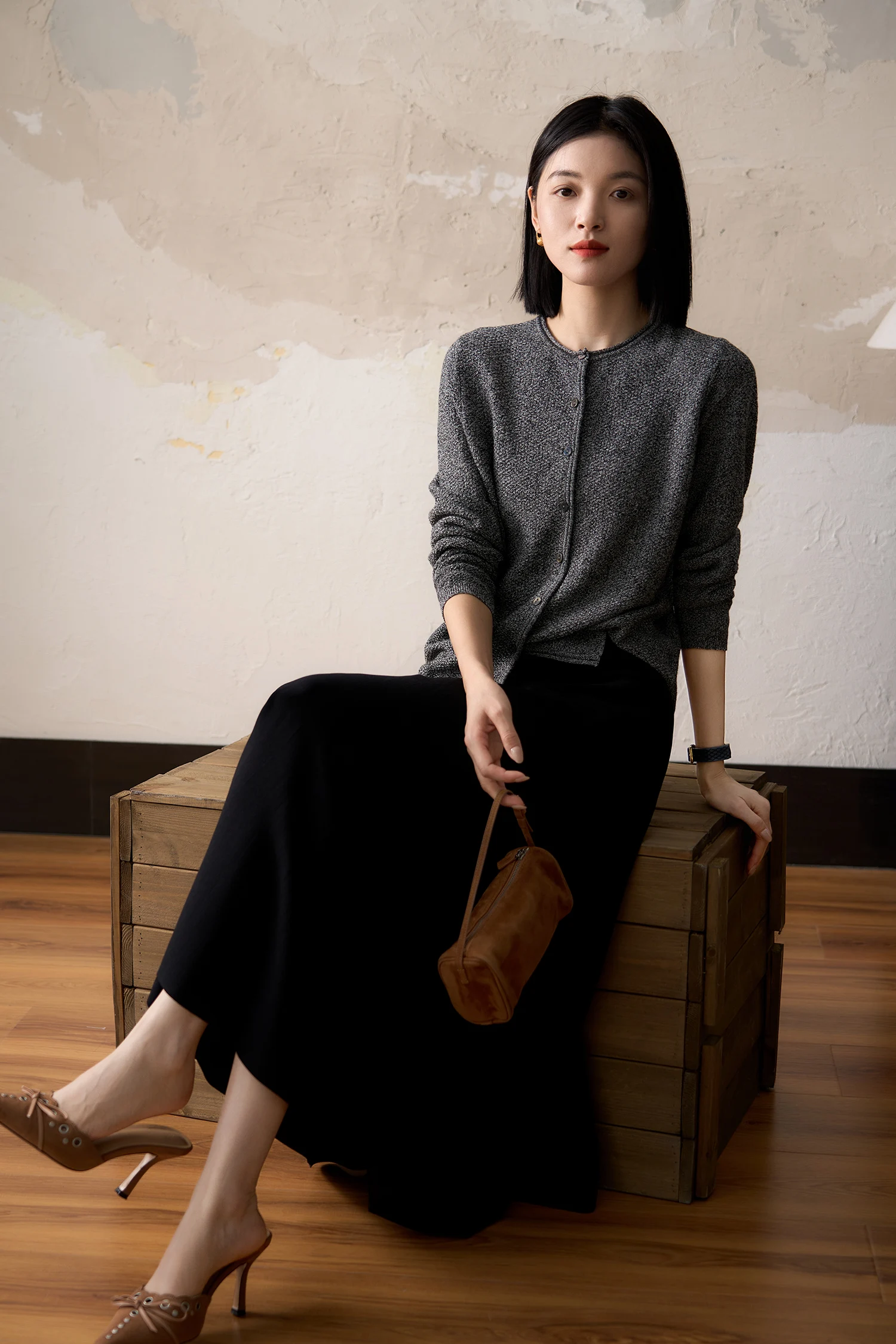 Итальянский ремесленный кашемировый кардиган из органической