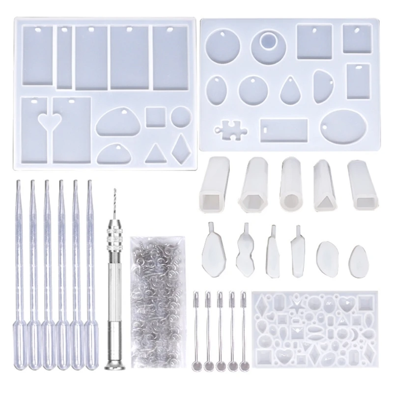 

2023 New Jewelry Making Mold Silicone Crystal Epoxy Resin Mold Handicraft Making for Children Adults DIY Together Accessories
