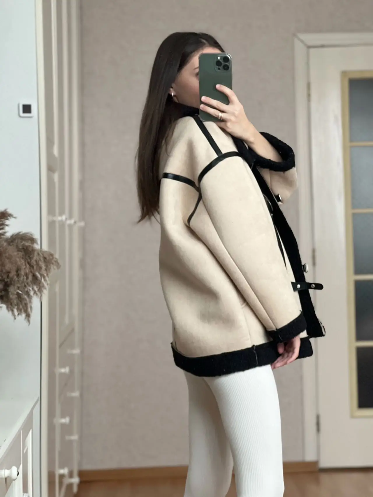 MOLAN Lambs Wool Woman Overcoat Plus Loose Patchwork Casual Parks Warm Stylish Winter Coat Jacket Button-Up Female Chic Outwear