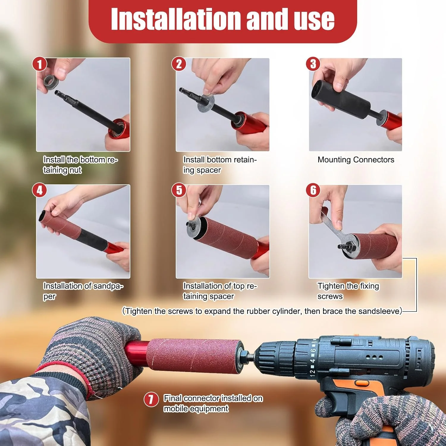 Ручной шпиндельный шлифовальный станок сверло-адаптер для полировки дерева и