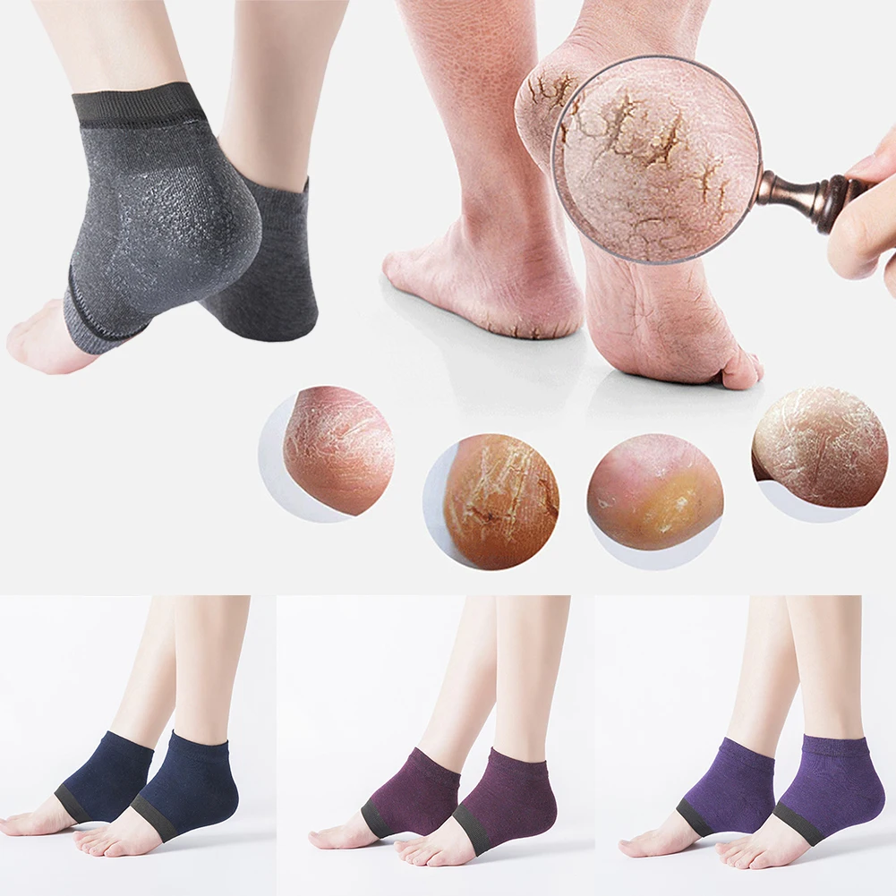 Silicone Foot Skin Care Gel Heel Socks Moisturizing Soft Heel Socks With Hole Foot Care Tools Prevent Dry Skin Protectors