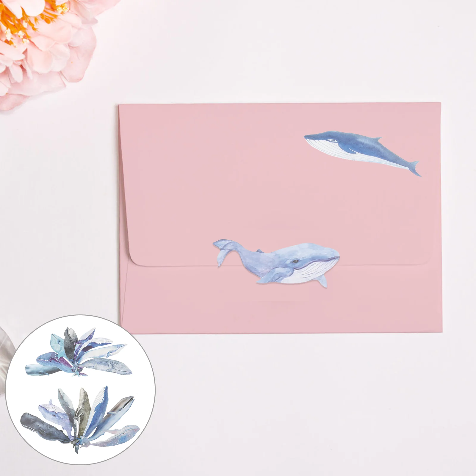 

Stickers Whale Decorativesticker Envelope Seal Scrapbook Multi Type Style Marinenotebook Blue Planner Colorful Diary Sea