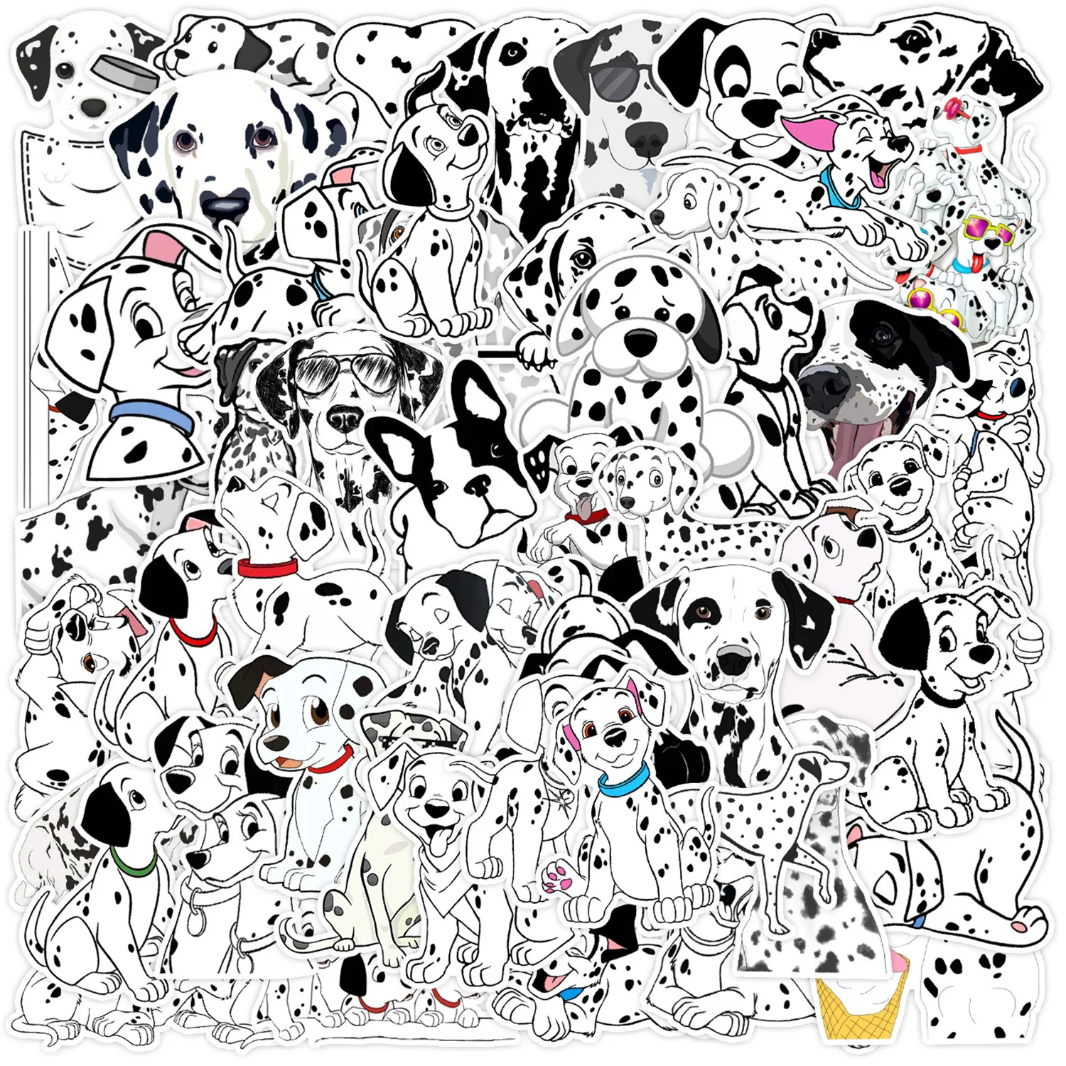 

10/50Pcs Cartoon Mix Dalmatians Series Animal Sticker PVC Waterproof Desktop Refrigerator Wall Sticker