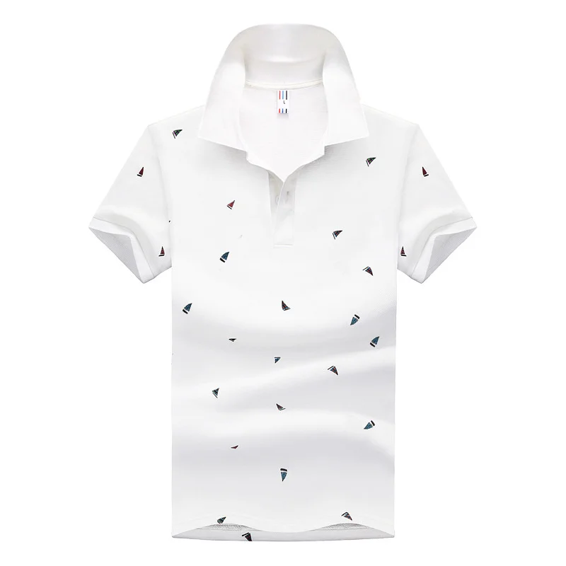 

Рубашка-поло мужская с коротким рукавом, повседневная брендовая одежда с принтом парусника, уличная одежда, лето 2022
