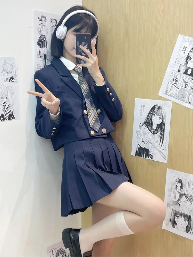 Japan fashion Preppy Set Jk Uniform Milk Series Campus Spring and Autumn Genuine School Supply Suit Salt System Wear Three-Pi...