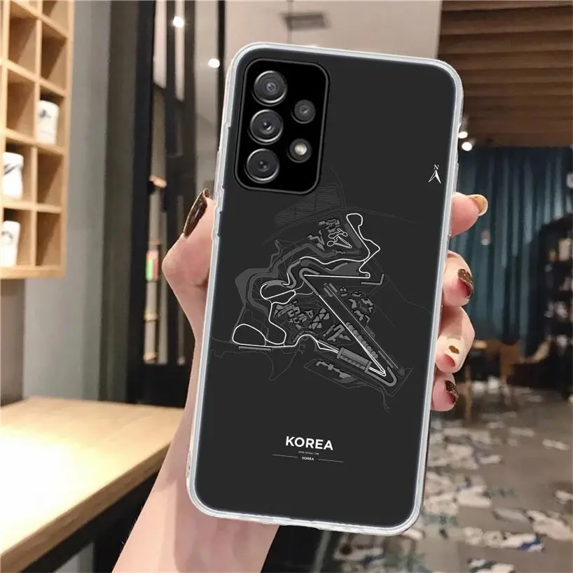 Мягкий чехол для телефона F1 Race Circuits Samsung Galaxy A14 A13 A12 A15 A54 A53 A52 A55 A34 A33 A32 A35 A24 A23 A22 A25 A04S