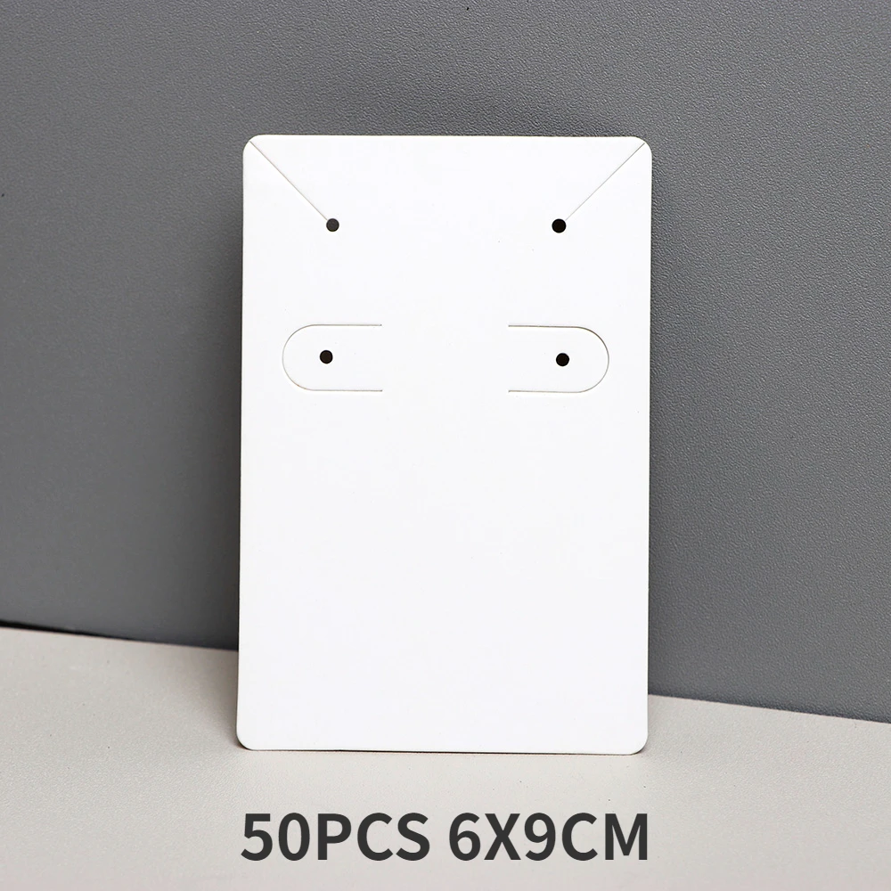 

50 шт. 6X9 см белый черный держатель для ожерелья карты для серьги-кольца пустой дисплей картон DIY ювелирные пакеты оптовая продажа поставки