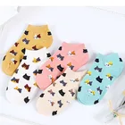 Носки женские короткие из чесаного хлопка, с низким вырезом, 5 пар