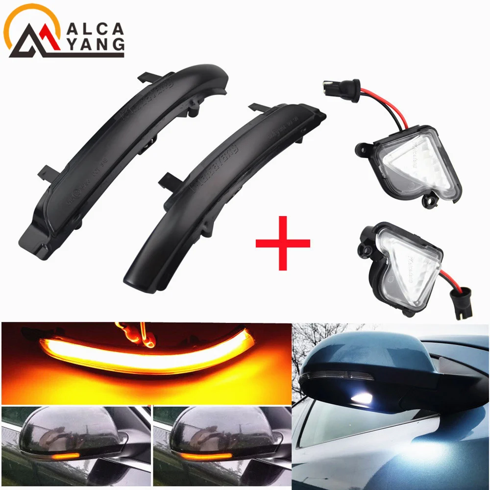 

Лампа для лужайки и прокрутка, мигающая лампа, динамический поворотный сигнал, светодиодный сигнал поворота, зеркальный свет для Skoda Octavia 2 MK2 II A5 SuperB B6 3T