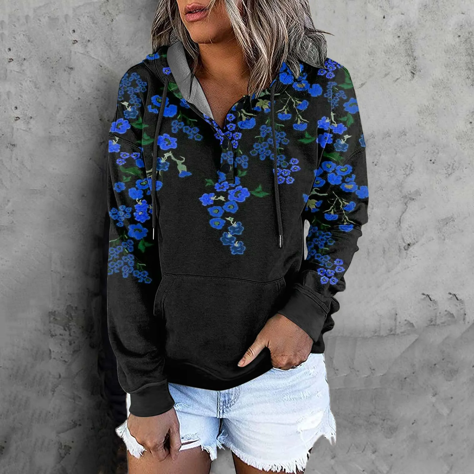 

Womens Lightweight Hoodie Womens Casual Hoodies Long Sleeve Cute Print Sweatshirt Fall Drawstring Pullover Women Hooded Sweater