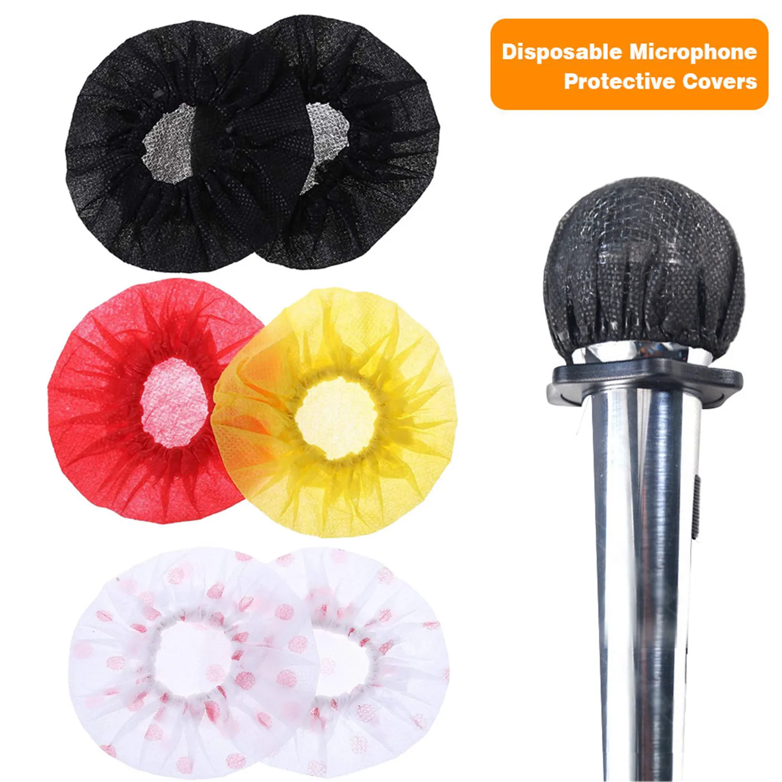 

100Pcs Disposable Non-woven Microphone Cover Removal Windscreen Protective Mic Cap Pad for KTV Karaoke Supplies