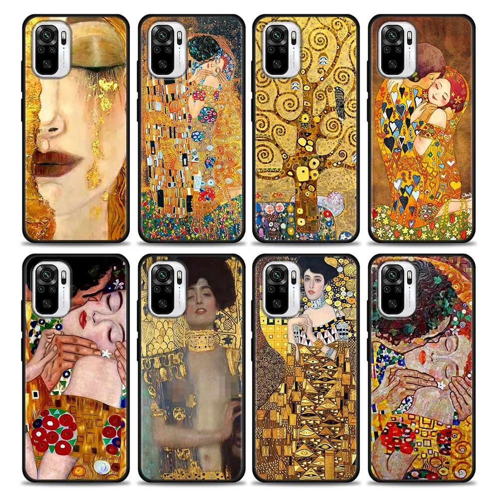 

Case For Redmi Note 9 9S 9T 10 10S 11 11S 11T 8 8T 7 POCO M4 Pro Silicone Cover Fundas Kiss by Gustav Klimt Golden Freya's Tears