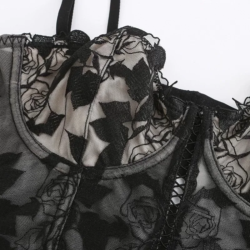 Французское сексуальное женское нижнее белье с вышивкой в виде роз тонкий