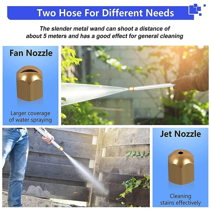 Водяной шланг для мойки высокого давления с 2 насадками