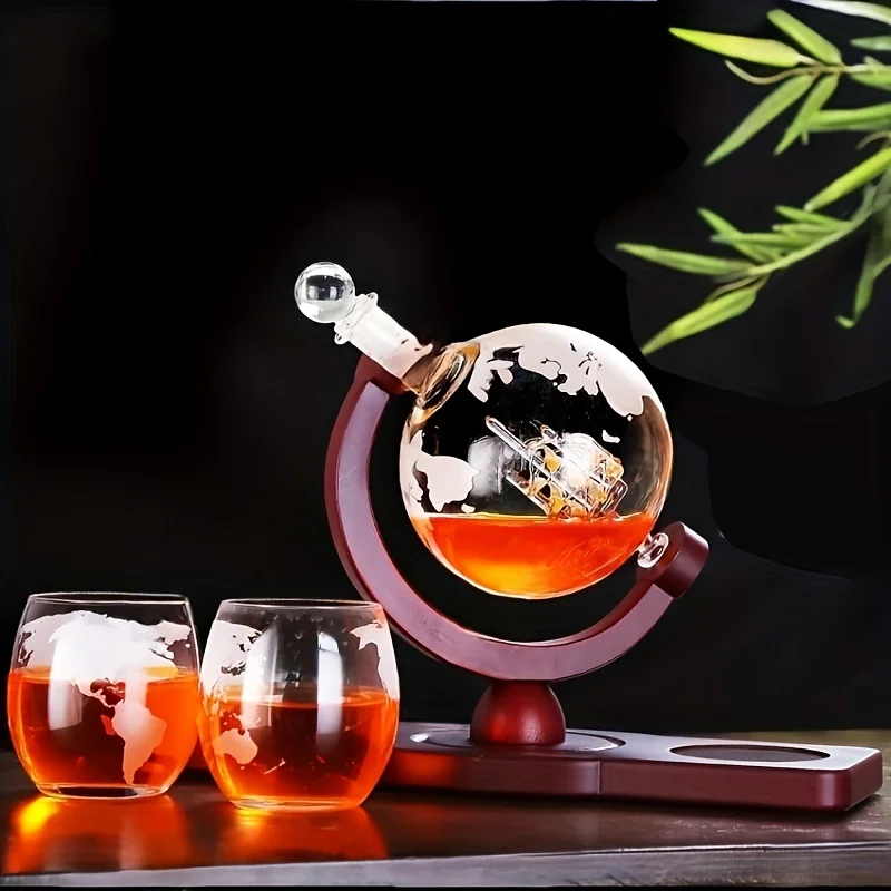 Графин для виски набор глобусов с 2-чашками воронка подходит ликера скотча